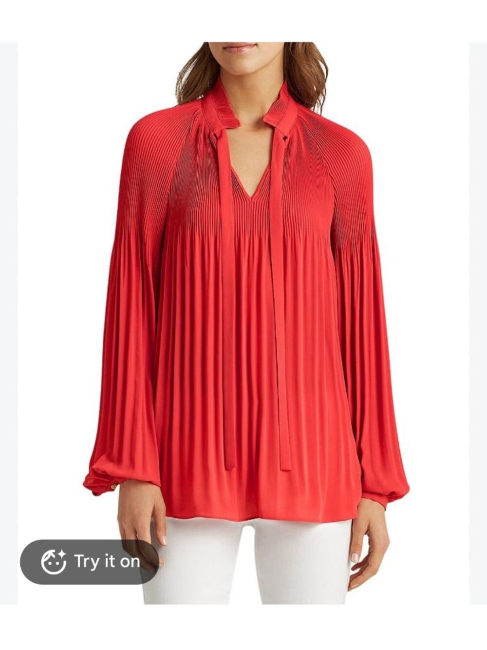 lauren Ralph Lauren duong pleated georgette top